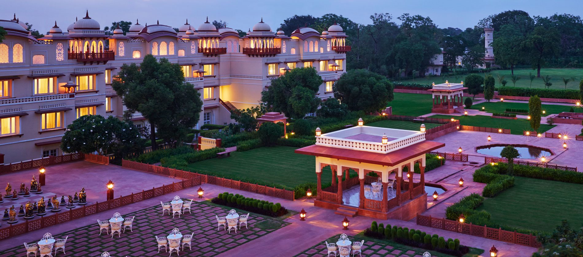 taj jai mahal palace terrace - top heritage hotels in india