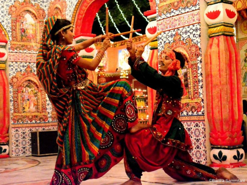 dandiya dance during navratri celebration in mumbai india