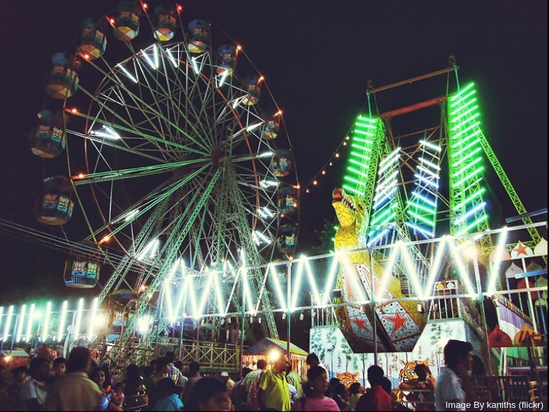 dussehra mela during the dussehra celebrations in india