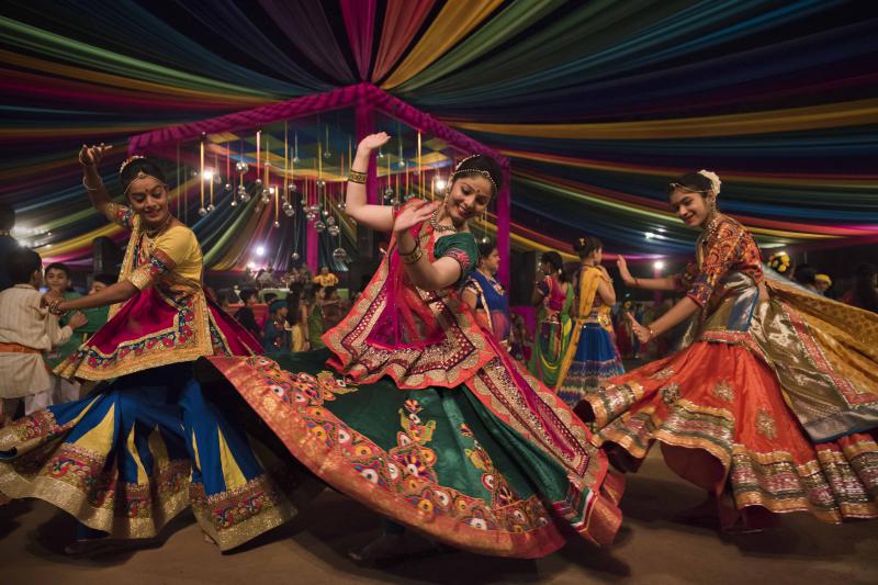 garba raas, navratri celebration in jaipur city of india