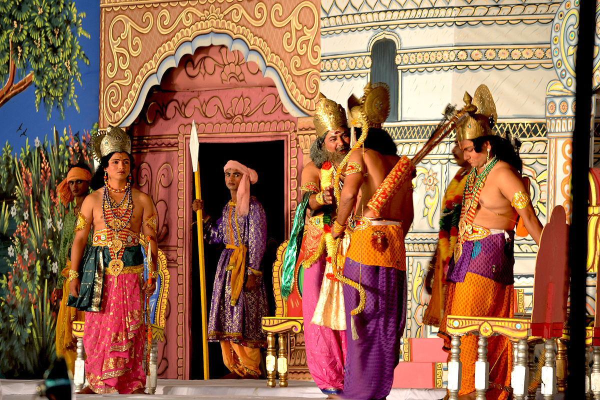 ramlila dasratha in dussehra celebrations in varanasi india